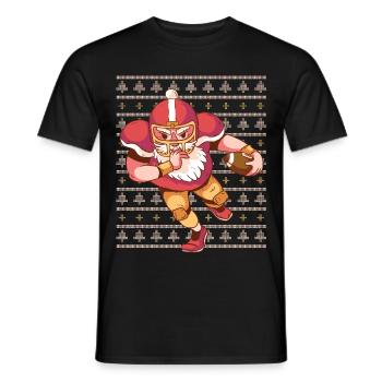 Père Noël en mode football - T-shirt homme - noir - Devant - AI Model Male 178 light (178cm)