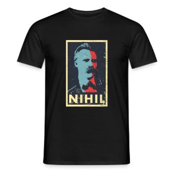 Vintage Philosophie Nihilismus Friedrich Nietzsche - Männer T-Shirt - Schwarz - Vorne - AI Model Male 178 light (178cm)