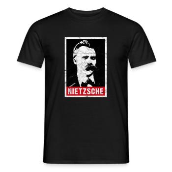 Friedrich Nietzsche Philosophie Nihilismus Übermensch - Männer T-Shirt - Schwarz - Vorne - AI Model Male 178 light (178cm)
