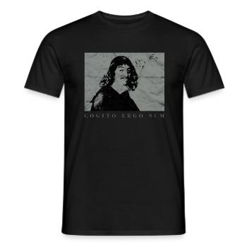 Descartes Cogito Ergo Sum Philosophy Nietzsche - Men's T-Shirt - black - Front - AI Model Male 178 light (178cm)
