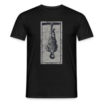 Occult The Hanged Man Tarot Card Vintage - Men's T-Shirt - black - Front - AI Model Male 178 light (178cm)
