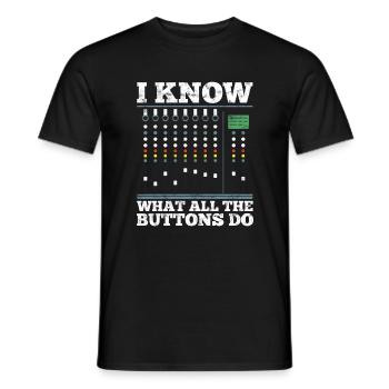 Sound Engineer T-Shirt - Männer T-Shirt - Schwarz - Vorne - AI Model Male 178 light (178cm)