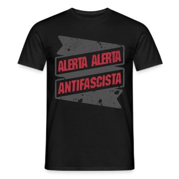 alerta alerta antifascista - T-shirt homme - noir - Devant - AI Model Male 178 light (178cm)