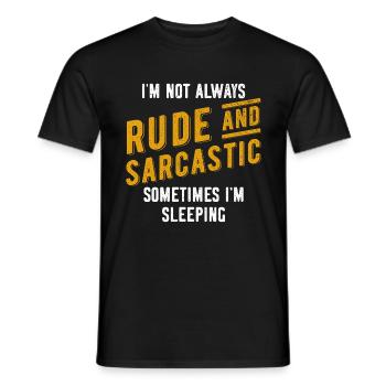 sarcasm - Men's T-Shirt - black - Front - AI Model Male 178 light (178cm)