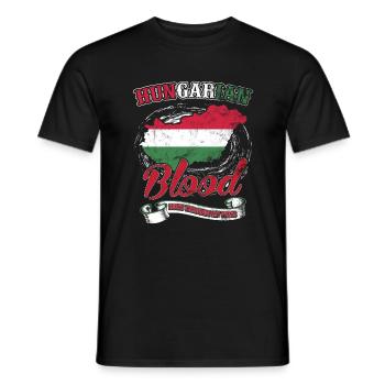 Hungary - Men's T-Shirt - black - Front - AI Model Male 178 light (178cm)