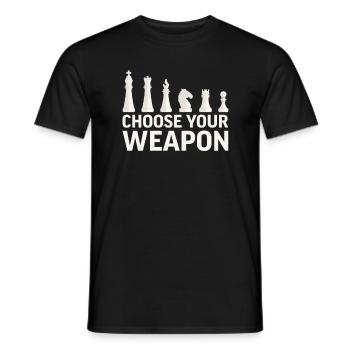 Échecs joueur d'échecs jeu d'échecs pièces d'échecs - T-shirt homme - noir - Devant - AI Model Male 178 light (178cm)