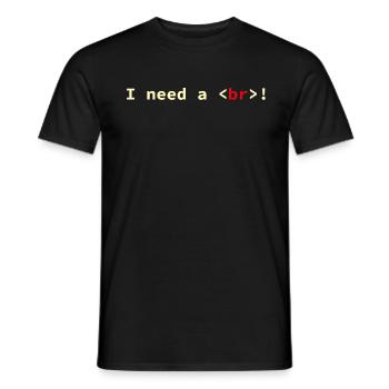 HTML CSS Code Computer Scientist Geek Coder - Men's T-Shirt - black - Front - AI Model Male 178 light (178cm)