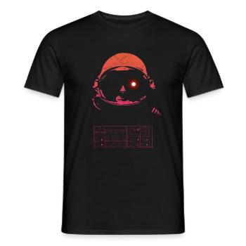 Synthwave Retrowave Aesthetic Vintage Astronaut - Men's T-Shirt - black - Front - AI Model Male 178 light (178cm)