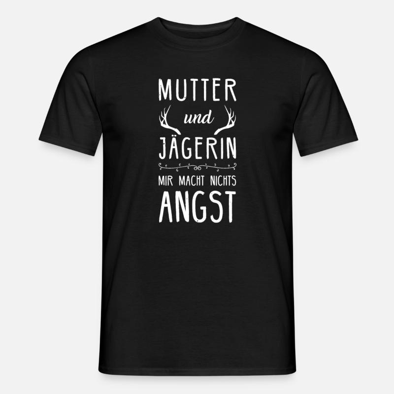 Jägerin Jagd Jagen Mutter Geschenk - Männer T-Shirt - Schwarz