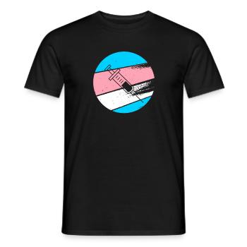 Happy T Day Transgender Testosterone Gift Shirt - Men's T-Shirt - black - Front - AI Model Male 178 light (178cm)
