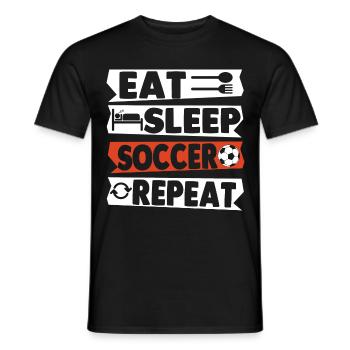 Eat Sleep Soccer Repeat - Men's T-Shirt - black - Front - AI Model Male 178 light (178cm)