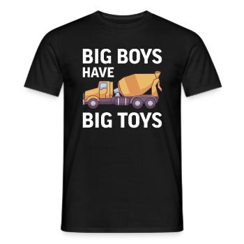 Cement mixer construction site truck driver concrete gift - Men's T-Shirt - black - Front - AI Model Male 178 light (178cm)