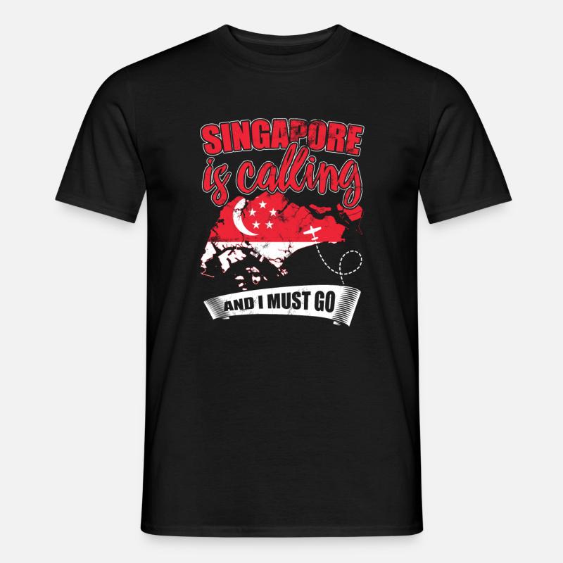 SINGAPUR - Männer T-Shirt - Schwarz