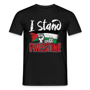 I stand with Palestine - Men's T-Shirt - black - Front - AI Model Male 178 light (178cm)