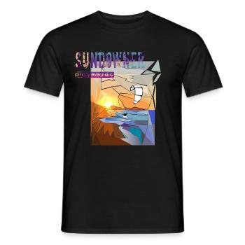 Sundowner Kitesurfer - Männer T-Shirt - Schwarz - Vorne - AI Model Male 178 light (178cm)