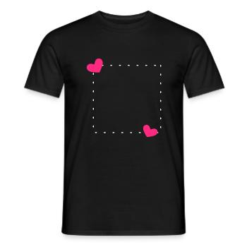 Herz Rahmen Ornament Linie - Männer T-Shirt - Schwarz - Vorne - AI Model Male 178 light (178cm)