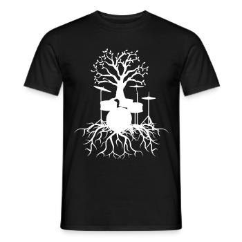 Batteur tambour - T-shirt homme - noir - Devant - AI Model Male 178 light (178cm)