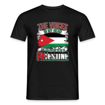 The voices in my head Palestine - Men's T-Shirt - black - Front - AI Model Male 178 light (178cm)