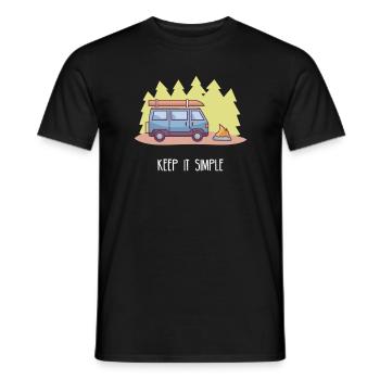 Keep it Simple I Camping Van Campingplatz Motiv - Männer T-Shirt - Schwarz - Vorne - AI Model Male 178 light (178cm)