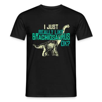 I Just Like Dinosaurs - Men's T-Shirt - black - Front - AI Model Male 178 light (178cm)