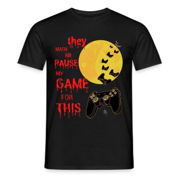 conception de joueurs d’Halloween. Maillot de nerd du jeu - T-shirt homme - noir - Devant - AI Model Male 178 light (178cm)