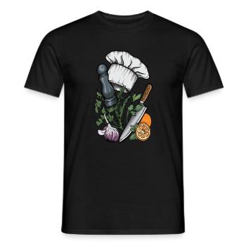 Cook I spices kitchen chef hat cook motif for chef - Men's T-Shirt - black - Front - AI Model Male 178 light (178cm)