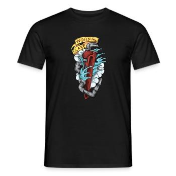Plumber I guild heating engineer motif for plumber - Men's T-Shirt - black - Front - AI Model Male 178 light (178cm)
