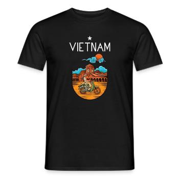 Vietnam I Hanoi Scooter Pho Bo Motif de voyage pour - T-shirt homme - noir - Devant - AI Model Male 178 light (178cm)