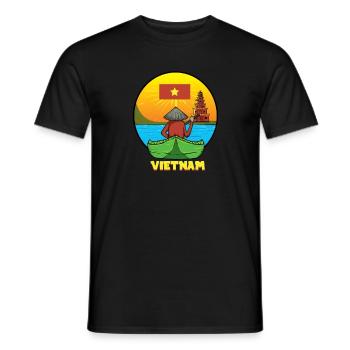 Vietnam I Hanoi Scooter Pho Bo Motif de voyage pour - T-shirt homme - noir - Devant - AI Model Male 178 light (178cm)