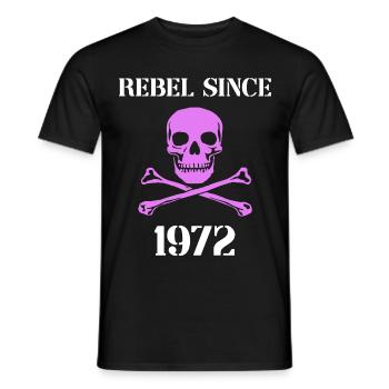 Rebelle depuis 1972 - T-shirt homme - noir - Devant - AI Model Male 178 light (178cm)