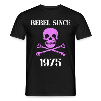 Rebel Since 1975 - Men's T-Shirt - black - Front - AI Model Male 178 light (178cm)