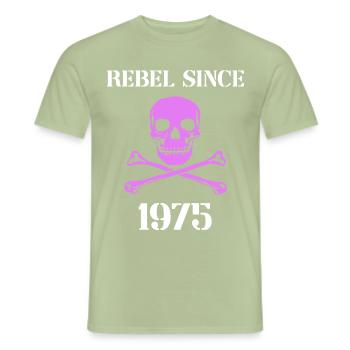 Rebel Since 1975 - Men's T-Shirt - sage - Front - AI Model Male 178 light (178cm)