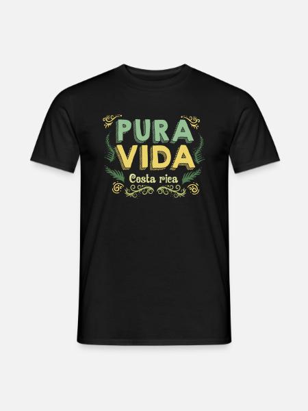 Pura Vida I Costa Rica motif for Tico's creoles - Men's T-Shirt - black