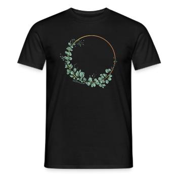 Hochzeit Blumenkranz I Braut Strauß Boho Stil - Männer T-Shirt - Schwarz - Vorne - AI Model Male 178 light (178cm)