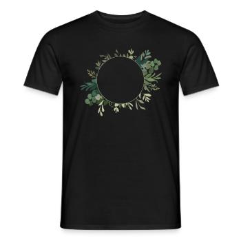 Wedding Flower Wreath I Bride Bouquet Boho Style - Men's T-Shirt - black - Front - AI Model Male 178 light (178cm)