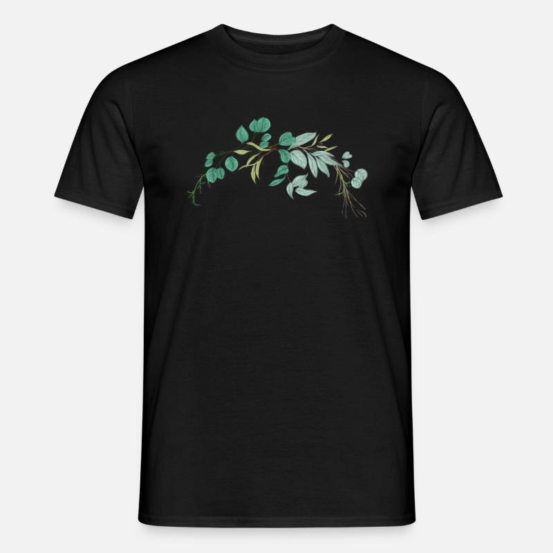 Hochzeit Blumenkranz I Braut Strauß Boho Stil - Männer T-Shirt - Schwarz