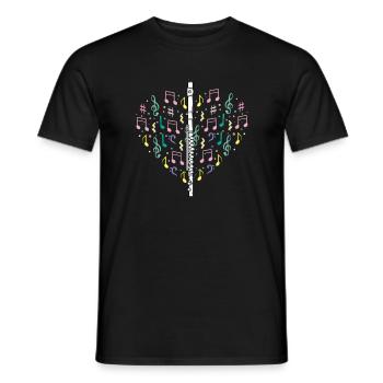 Flute I Musical Instrument Orchestra Motif for - Men's T-Shirt - black - Front - AI Model Male 178 light (178cm)