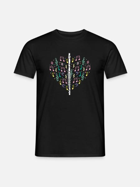 Querflöte I Musikinstrument Orchester Motiv für - Männer T-Shirt - Schwarz