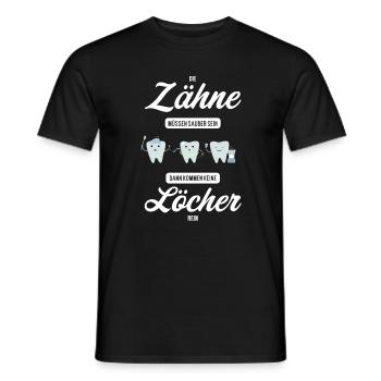 Zahnarzt zahnmedizinische Fachangestellte I Zahn - Männer T-Shirt - Schwarz - Vorne - AI Model Male 178 light (178cm)