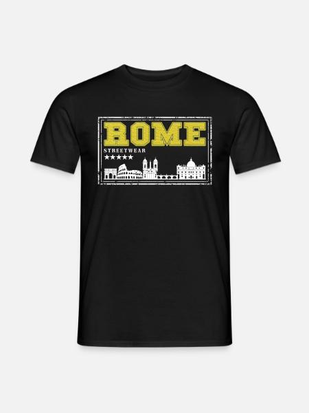 Roma Roma Italia Città Skyline Home Love - T-shirt uomo - nero