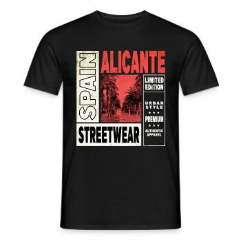 Alicante Spain City Skyline Holiday Home Love - Men's T-Shirt - black - Front - AI Model Male 178 light (178cm)