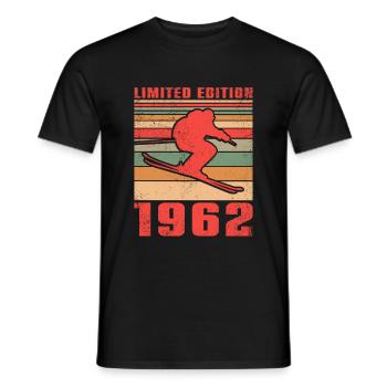Ski Langlaufski Skifahrer Geburtstag 1962 - Männer T-Shirt - Schwarz - Vorne - AI Model Male 178 light (178cm)