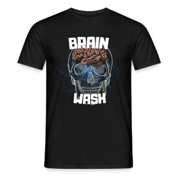 brain wash - T-shirt homme - noir - Devant - AI Model Male 178 light (178cm)