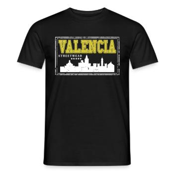 Valence Espagne Ville Skyline Accueil Amour - T-shirt homme - noir - Devant - AI Model Male 178 light (178cm)