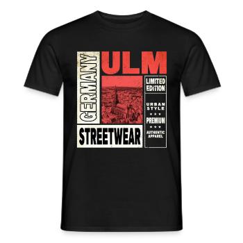 Ulm Allemagne Ville Skyline Accueil Amour - T-shirt homme - noir - Devant - AI Model Male 178 light (178cm)