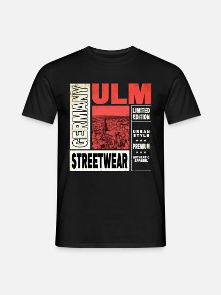 Ulm Deutschland Stadt Skyline Heimat Liebe - Männer T-Shirt - Schwarz