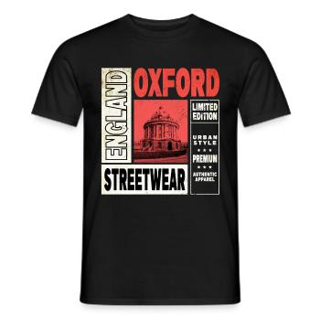 Oxford Angleterre UK City Skyline Accueil Amour - T-shirt homme - noir - Devant - AI Model Male 178 light (178cm)