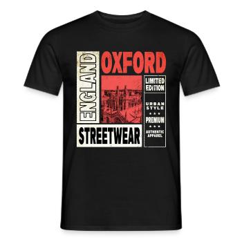 Oxford Angleterre UK City Skyline Accueil Amour - T-shirt homme - noir - Devant - AI Model Male 178 light (178cm)