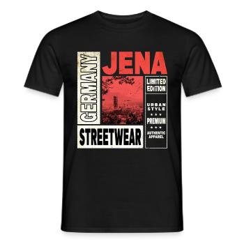 Jena Deutschland Stadt Skyline Heimat Liebe - Männer T-Shirt - Schwarz - Vorne - AI Model Male 178 light (178cm)