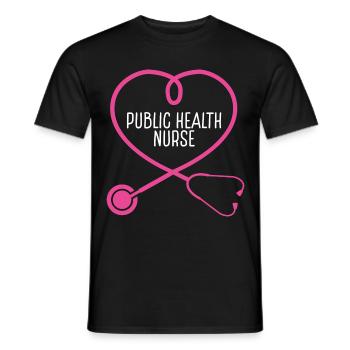 Appréciation du stéthoscope des infirmières en santé publique - T-shirt homme - noir - Devant - AI Model Male 178 light (178cm)